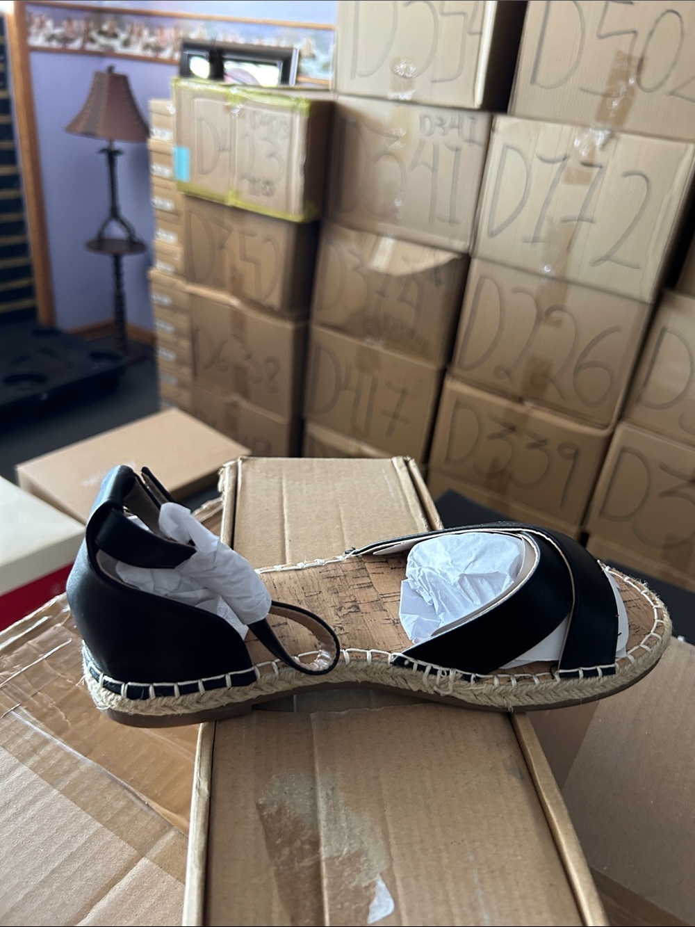 Journee Collection Black Cross‑Strap Espadrille Sandal (Wide) - Picture 2 of 4